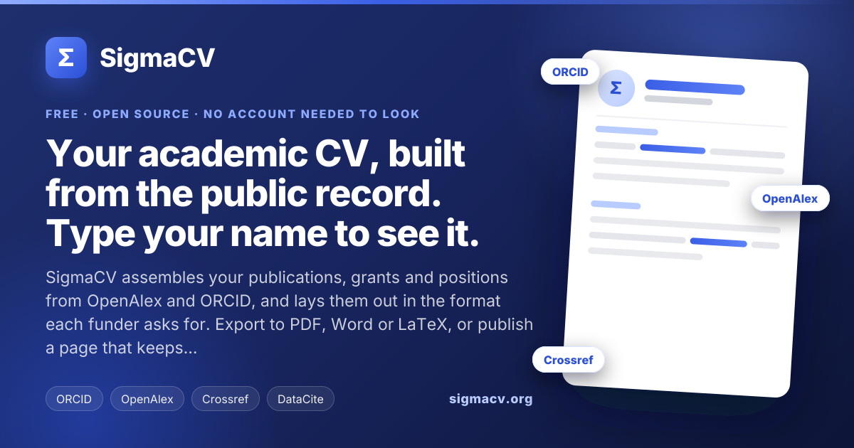 Academic CV example — Professor of History — SigmaCV